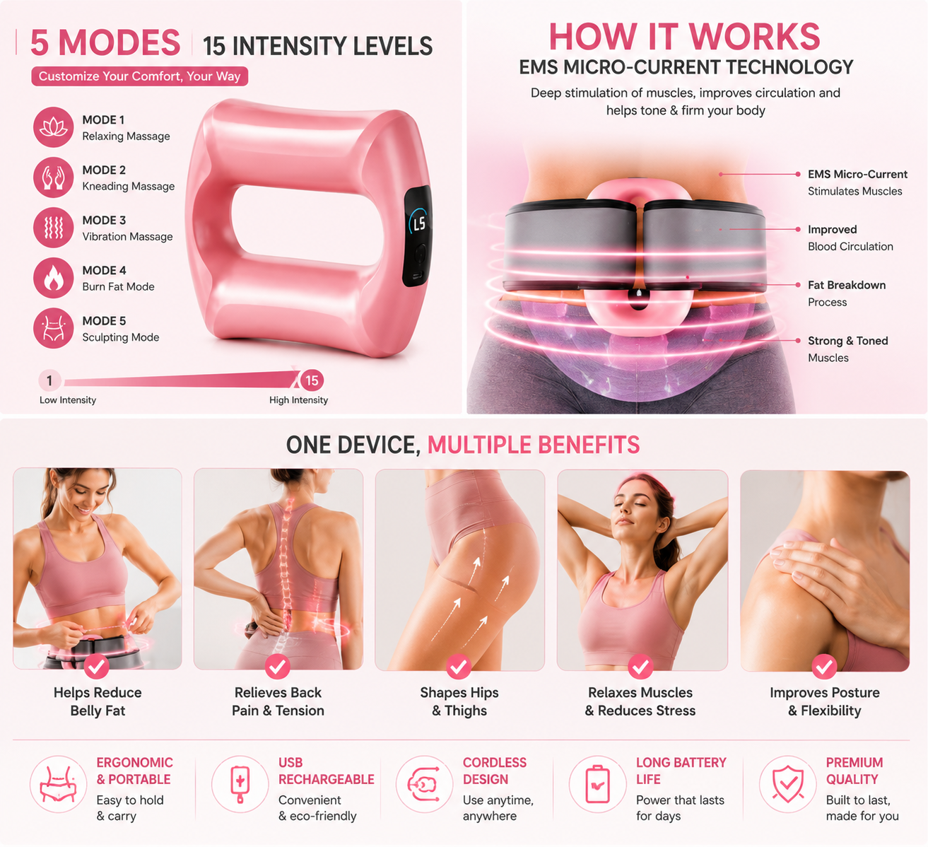 Multifunctional Full-Body Fascial Ring Massager